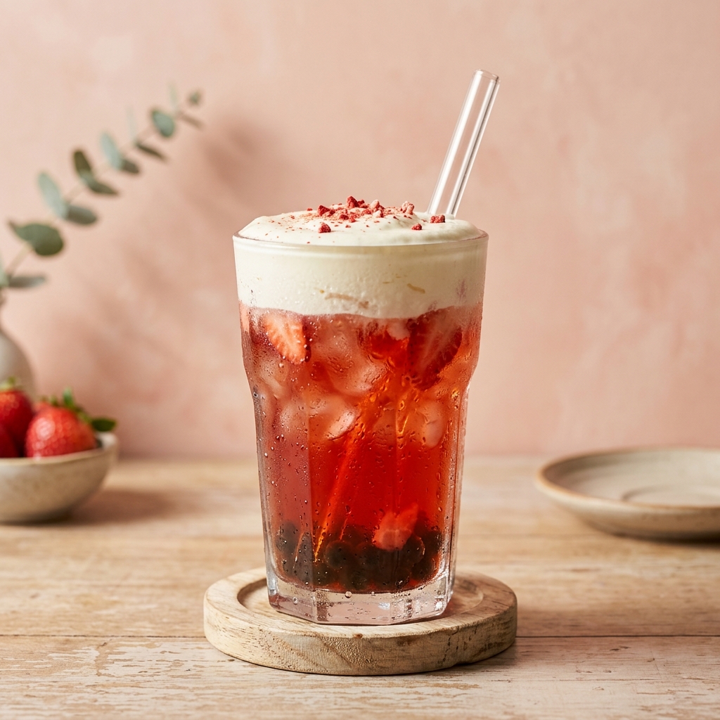 Strawberry Fruit Tea with Cheese